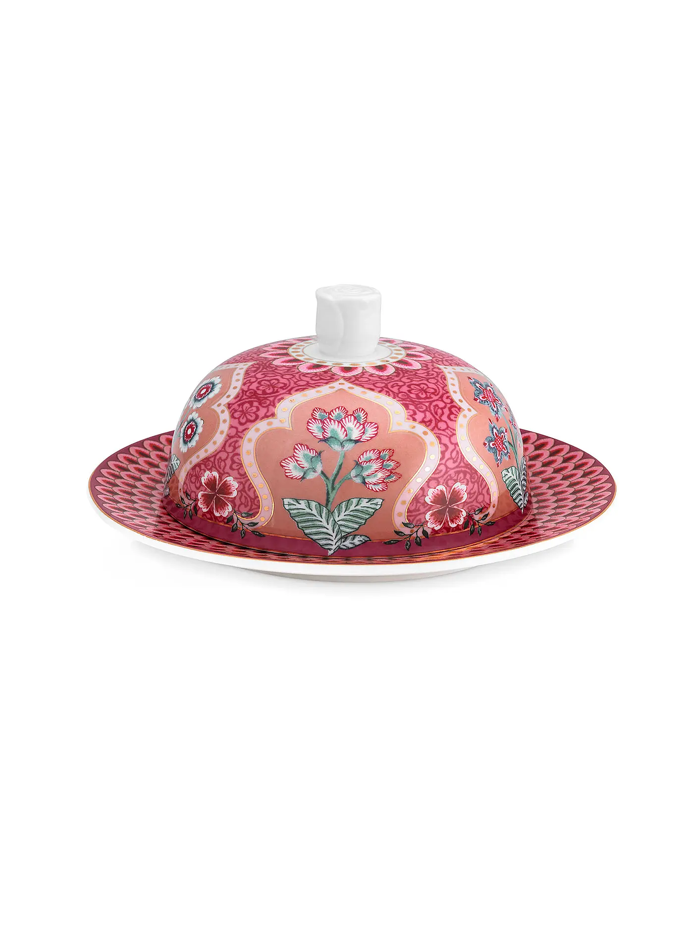 PIP STUDIO | Butterdose rund 17x8cm FLOWER FESTIVAL Light Blue | beere